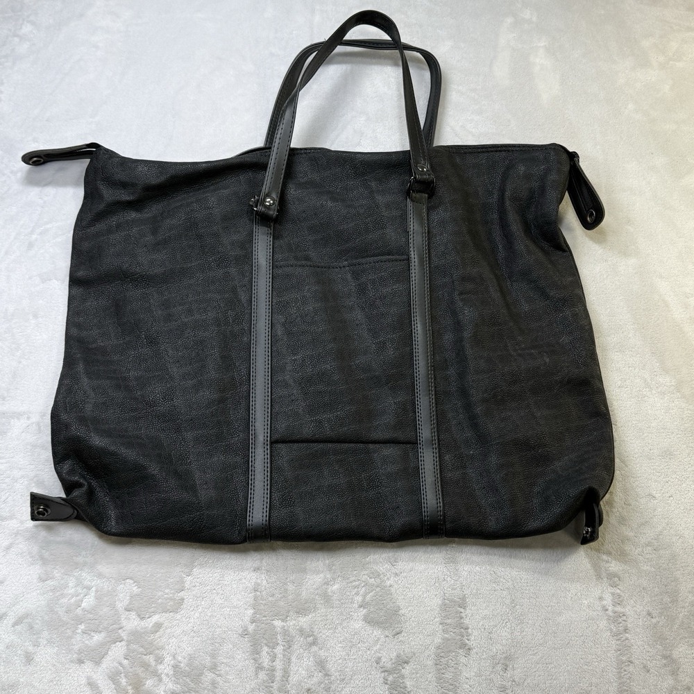 Vintage Lancome Paris Black Weekender Tote Bag Travel Carry On Cosmetic Rare